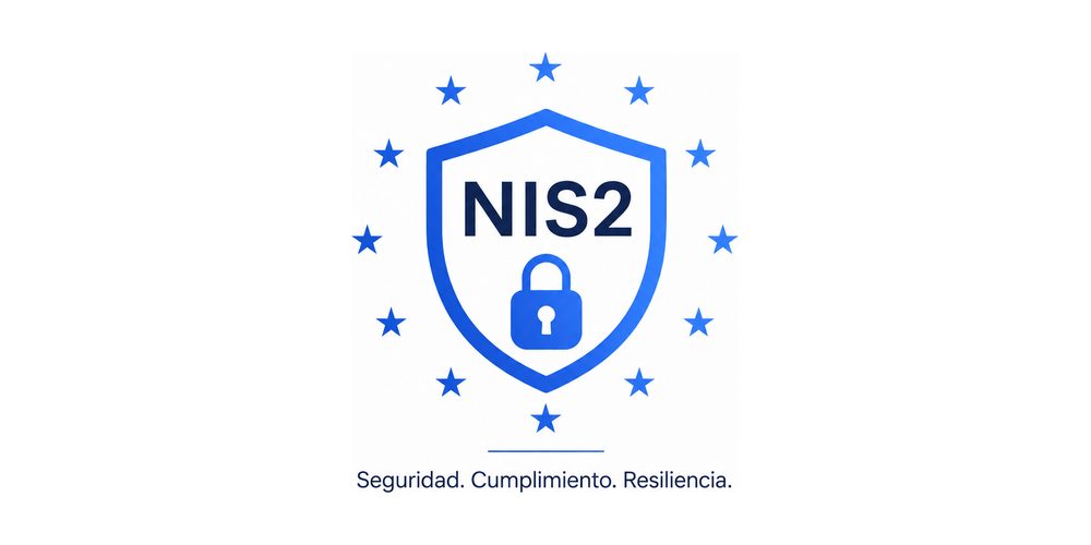 Emblema del checklist NIS2: un escudo con un candado rodeado por las estrellas de la Unión Europea